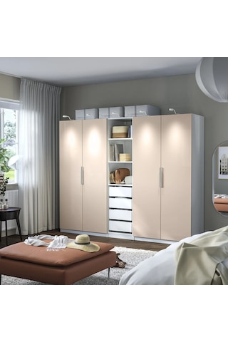 Ikea Beyaz Ferah Kapaklı Gardırop 250x60x201 Cm