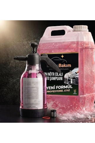 Eltotobakım 5 Litre Profesyonel Ph Nötr Cilalı Oto Şampuanı + Basınçlı Püskürtme Pompası Seti