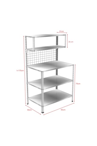 3 Katlı Paketleme Masası 59x93 Cm - 2 Raflı Tel Kafesli , Atölye, Depo, Hobi Çalışma Masası Gri