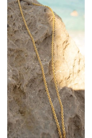 14 Ayar 3mm Halat Altın Kolye Gold