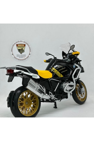 Bmw R1250 Gs 1:12 Diecast Maket Motor Sarı Siyah Metal Model Motosiklet