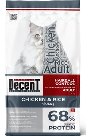 Decent Tavuklu ve Pirinçli Yetişkin Kedi Maması 15 KG
