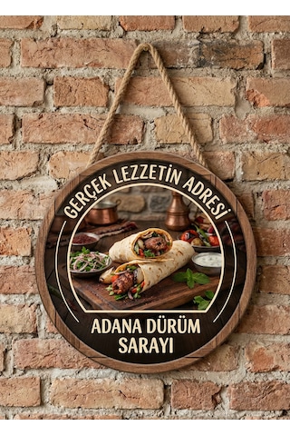 Mayeka Adana Dürüm Temalı Kebapçılar Restoranlar Lokantalar İçin Ahşap Duvar Kapı Dekoratif Süs Tablo 5