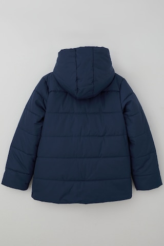 Kabancı Kız Çocuk Mont İç Kısmı Peluş Kapüşonlu Fermuarlı 6-9 Yaş , İndigo
