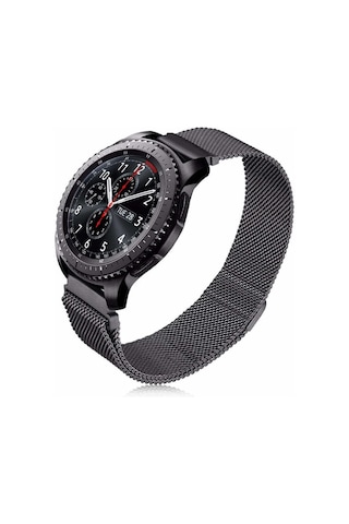 Galaxy Watch 42mm 20mm Uyumlu Krd-12 Metal Zore Kordon-siyah