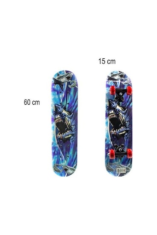 Kaykay 60 CM 4 Tekerlekli Kaykay Büyük Boy Ahşap Çok Renkli