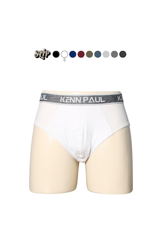 Kp Erkek Düz Pamuklu Beyaz Boxer Slip Boxer Beyaz