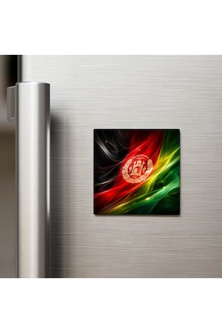 Afganistan Afghanistan Abstract Ülke Bayraklı Buzdolap Magneti - 9x9 Cm