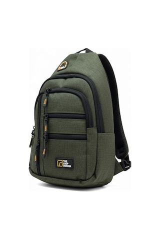 Goldline Avm Unisex Çok Bölmeli Çapraz Ayarlanabilir Askılı Göğüs Omuz Çantası Haki