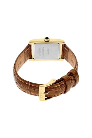 Seiko Swr100p1 Quartz Deri Kordon Kahverengi Beyaz Kadran 22 Mm Kadın Kol Saati Altın