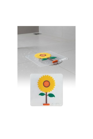Ayçiçeği Kare Silikon Kötü Koku Önleyici Gider Kapağı Banyo, Mutfak, Balkon Lavabo Tıpası 14,5x14,5 Cm