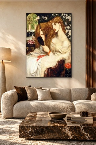 Fida Rossetti Saçlarını Tarayan Lady Lilith Canvas Tablo Çok Renkli