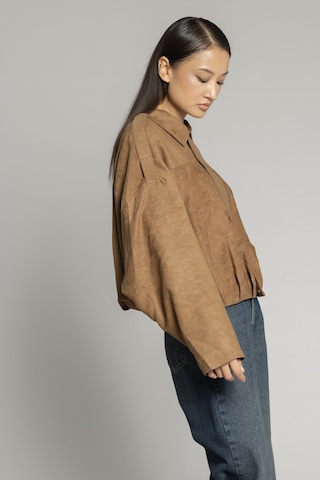 Oversıze Süet Bomber Ceket CAMEL
