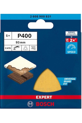Bosch Expert 93x93 Mm 400 Kum Üçgen Zımpara Kağıdı 5'li 2608900831