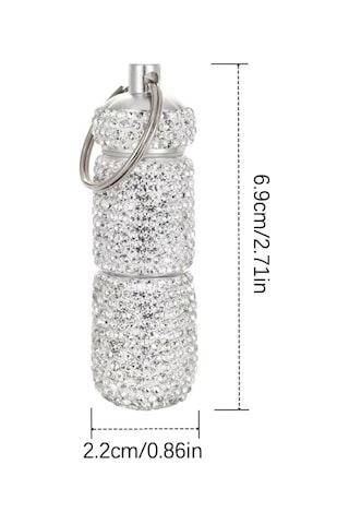 2'si 1 Arada Bling Hap Kutusu Düzenleyici Taşınabilir Mini Kristal Hap Saklama Kutusu Seyahat İçin Su Geçirmez Sevimli Yapay Elmas Hap Kutusu Beyaz Ve Siyah,