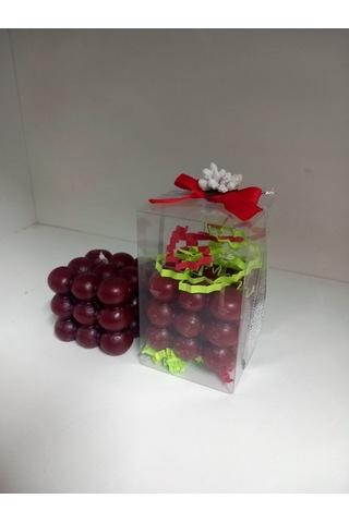 Buble Kırmızı Buyuk Mum 2 Adet Açık Kırmızı
