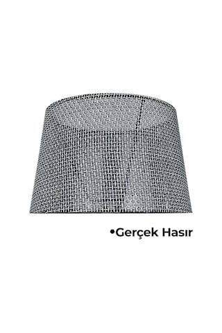Hasır Siyah Doğal Lambader Şapkası Siyah