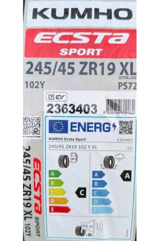 Kumho 245/45R19 102Y Xl Ecsta Ps72 Ev Yaz Lastiği 2025