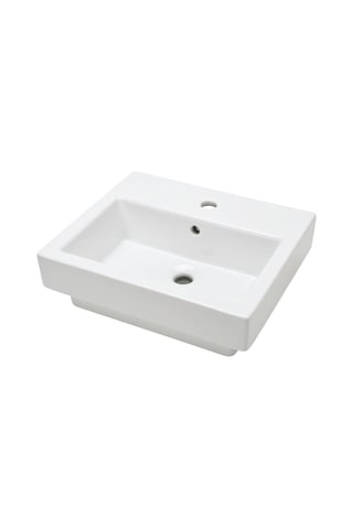 Ece Banyo - Sekura Tezgah Üstü Kare Lavabo 48 Cm Beyaz - 7102