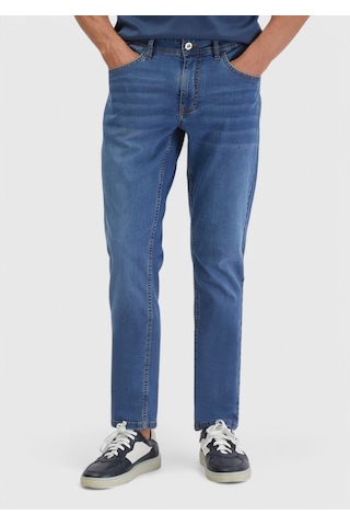 Ramsey Mavi Düz Slim Fit Denim Pamuk Karışımlı Pantolon mavi blue