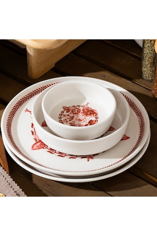 Perotti Danish Rose 14 Parça Seramik 6 Kişilik Kahvaltı Takımı Çok Renkli