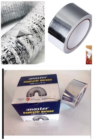 Esnek Bükülür Aspiratör Boruçap 120Mm Boy 200Cm + 1Ad Folyo Bant
