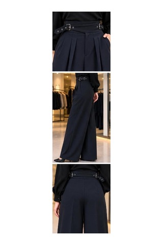 Ghisa Yüksek Kemerli/tokalı Bol Paça Pantolon Siyah - 943372997 Siyah