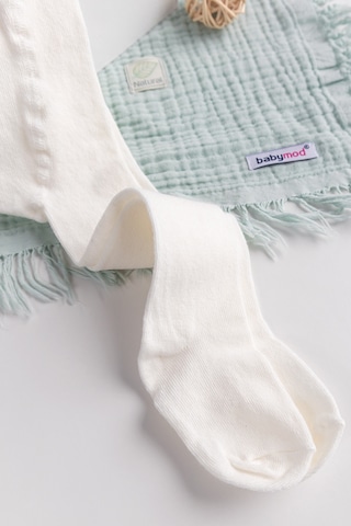 Pamuklu Yumuşak Dokulu Bebek Çocuk Ünisex Kilotlu Çorap Krem