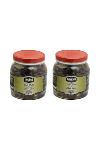 Heybeli Doğal Fermente Siyah Zeytin Teneke 2 x 1 KG