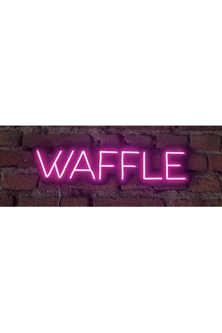 Waffle Yazısı Neon Led Duvar Aydınlatması