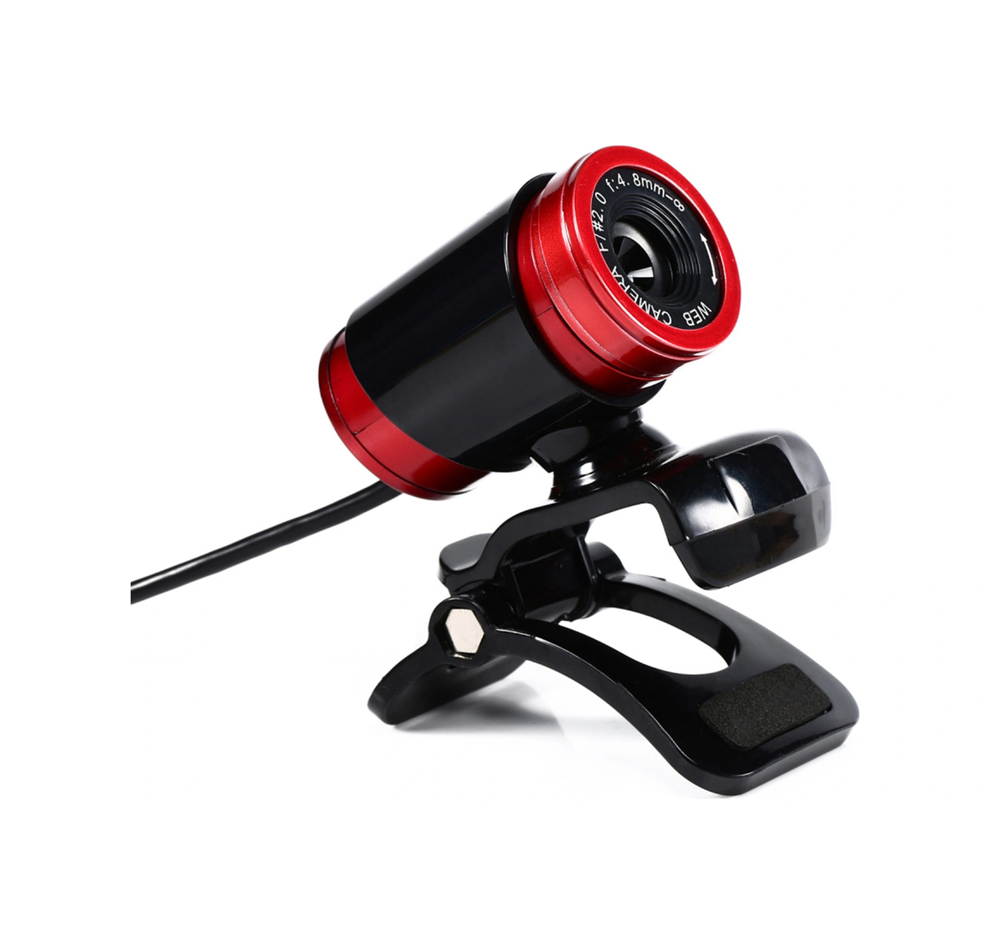 Qingmipy Usb 2.0 Siyah-kırmızı Web Kamerası - 300.000 Piksel, Gürültü Engelleyici Mikrofon, 360 Dönebilen, Otomatik Beyaz Denge, Masaüstü Ve Dizüstü Bilgisayarla Uyumlu