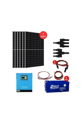 Güneş Enerjisi Bağ Evi Solar Paketi 5KVA İnverter 400W Güneş Paneli 100Ah Jel Akü