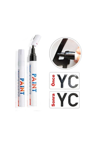 Trobus Lastik Rötuş Boya Kalemi Oto Siyah 2-4 Mm Uç