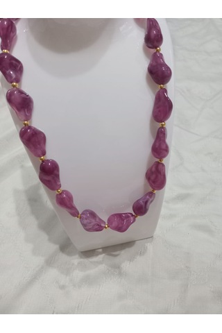 Mor Kaya Modeli Kolye Mor