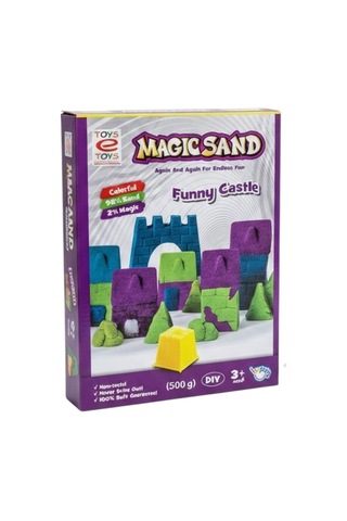 Magıc Sand Kale Kalıplı Kinetik Kum Oyun Seti/ 500 Gr Kum Seti Çok Renkli