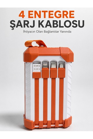 Tek Yüksek Kapasiteli 60000 Mah Güç Bankası 22.5w Hızlı Şarj Type-c Usb Çıkışlı Dahili Kablolu Dijital Göst