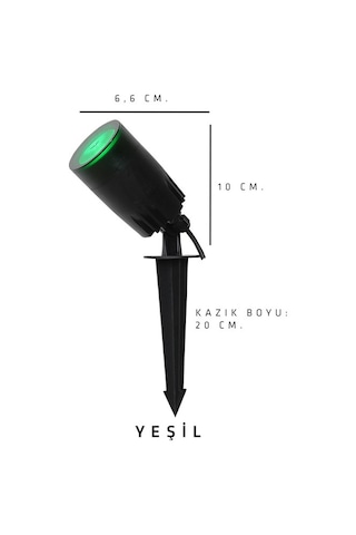 Seka Tech Zita Çim Bahçe Duvar Aydınlatma Ampul Rozanslı ve Kazıklı Armatür Yeşil