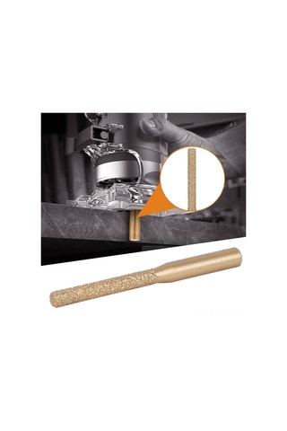 Maiyame Altın Renkli Lehimli Elmas Freze Ucu - Mermer, Granit, Kuvars Taşı Kesim İçin 6.35x5x65mm - Lehim Teknolojisi İle Uzun Ömürlü