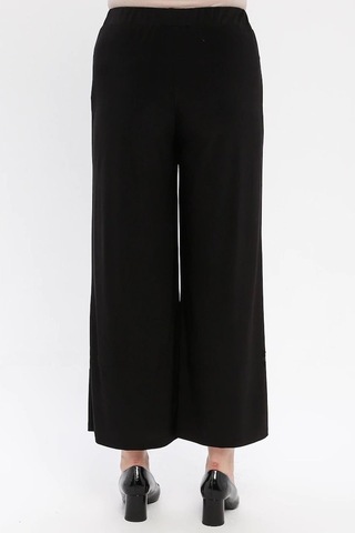 Ladies First Büyük Beden 3645 Siyah Pantolon Krep Bol Paça
