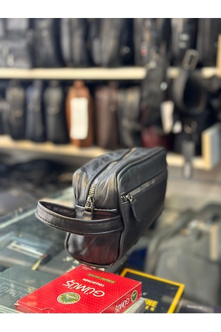 Trg Polo Siyah Deri Erkek El Portföy Çantası Siyah