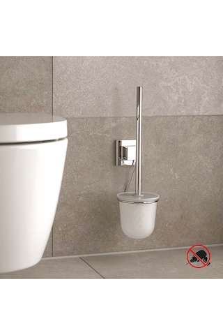 Teknotel Yapışkanlı Paslanmaz Tuvalet Fırçası Krom Ef095