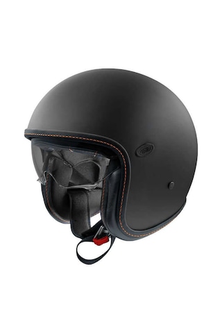 Premier Vintage Platinum Edition Kask Mat Siyah - Turuncu