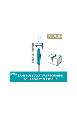 Dremel Max High Performance Power Carving Bit 9952 , Paslanmaz Çelik Malzeme, 6,35 Mm Genişliğinde "koni" Ahşap, Plastik, Eva Köpük Ve Kauçukta Derin Delikler Açmak İçin. Dremel Max Life'ın Bir