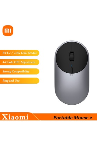 Xindoker Xiaomi Mi Portable 2 Kablosuz Mouse: Bt 4.2/2.4g Çift Mod, 4000dpı, Alüminyum Gövde, Windows/mac/android Uyumlu Ofis/ev Kullanıma