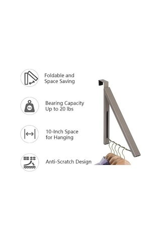 Dancemonkey Cbtx Matkapsız Metal Kapı Kancası, Katlanabilir Elbise Askısı Ve Düzenleyici - Beyaz Beyaz