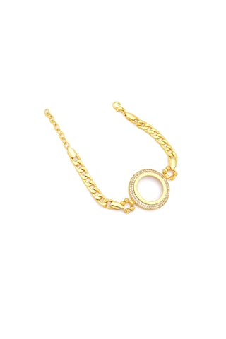 Altın Kaplama Yarım Çerçeve Bileklik Blk-1128 Altın