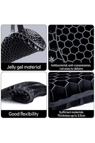 Tex Motor Motosiklet Konfor Sele Pedi - 3d Jel Petek Yapılı Darbe Emici Nefes Alabilir Sele Yastığı Üniversal