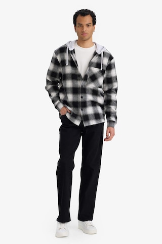 Defacto Relax Fit Kapüşonlu Flanel Uzun Kollu Gömlek G4317ax25aubk81 Siyah-bk81