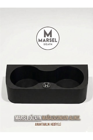 Marsel Dizayn Honda Civic 1996-2000 Model Ies/ek Araçlarla Uyumlu Logolu Bardaklık - Siyah 1 Adet