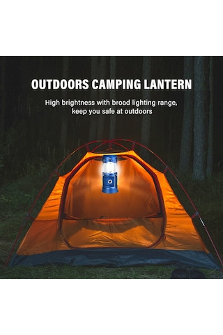 Mufunye Mavi Led Kamp Feneri Güneş Enerjili Usb Şarjlı 18650 Batarya Ve Kablolu Çadır Işığı Outdoor Kullanım İçin İngilizce Paketli Çok Renkli